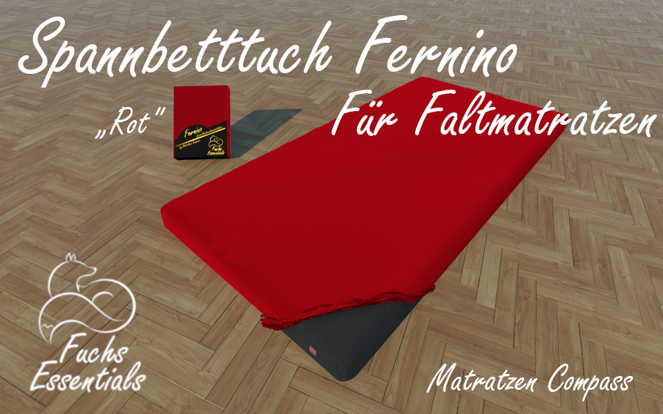 Spannbetttuch 100x200x11 Fernino rot - insbesondere für Faltmatratzen