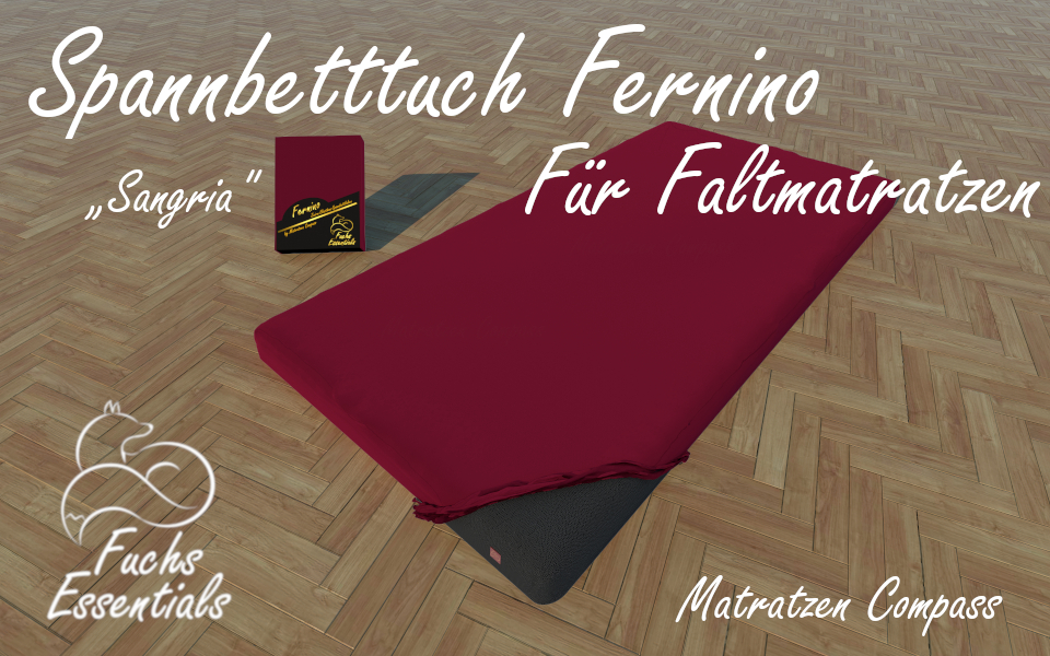 Spannbetttuch 100x180x14 Fernino sangria - insbesondere für Gaestematratzen