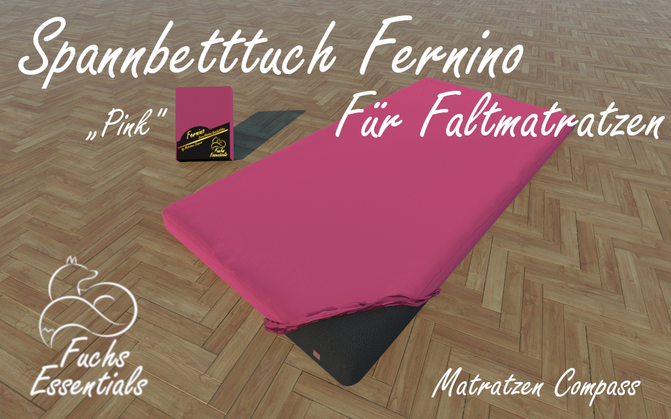 Spannbetttuch 110x180x14 Fernino pink - speziell entwickelt für faltbare Matratzen