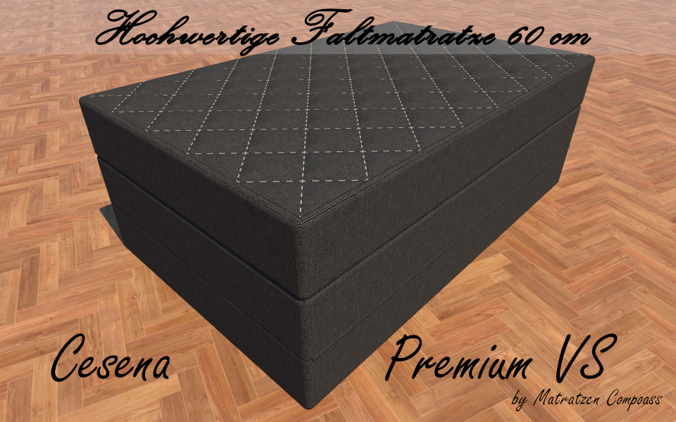 Cesena Premium VS 60 x 200 x 14 cm Luxus - Faltmatratze Farbe grau