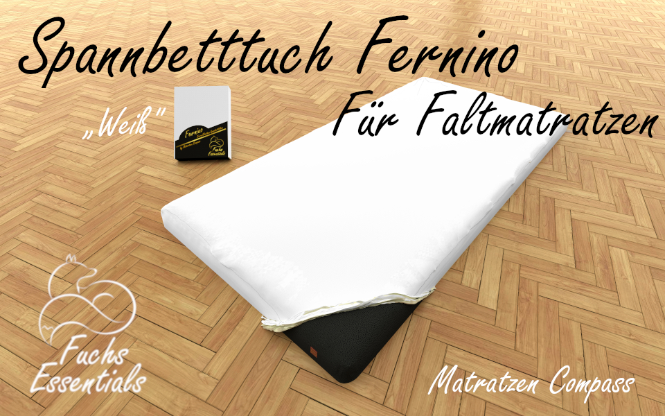 Bettlaken 110x190x6 Fernino weiß - speziell entwickelt für faltbare Matratzen