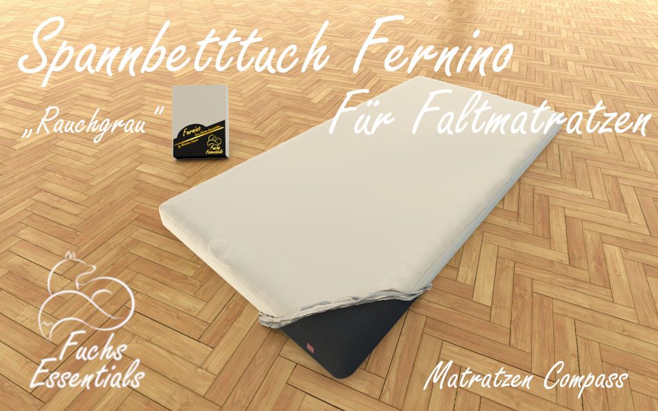 Spannbetttuch 80x200x11 Fernino rauchgrau - speziell für klappbare Matratzen