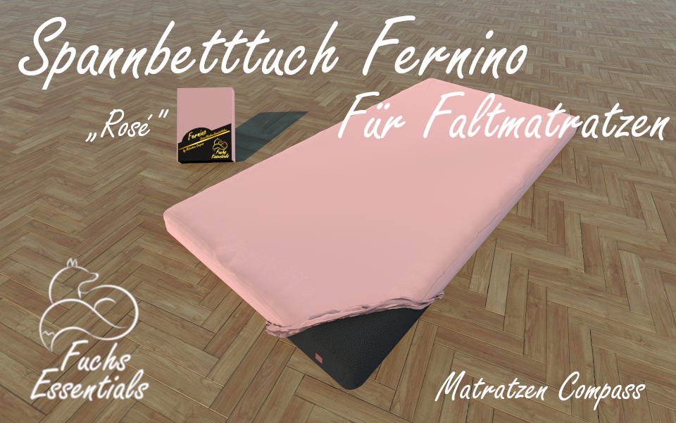 Spannbetttuch 112x180x8 Fernino rose - insbesondere für Campingmatratzen