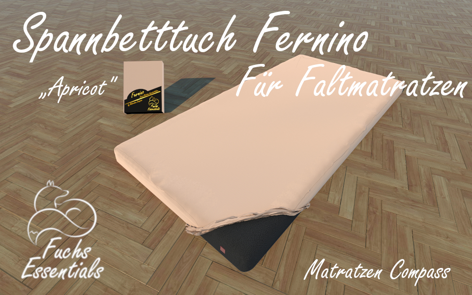 Bettlaken 110x200x6 Fernino apricot - speziell für Faltmatratzen