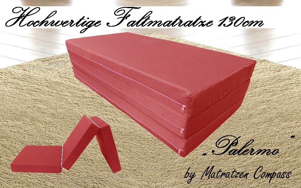 Faltbare Matratze 130x200x11 cm rot Palermo