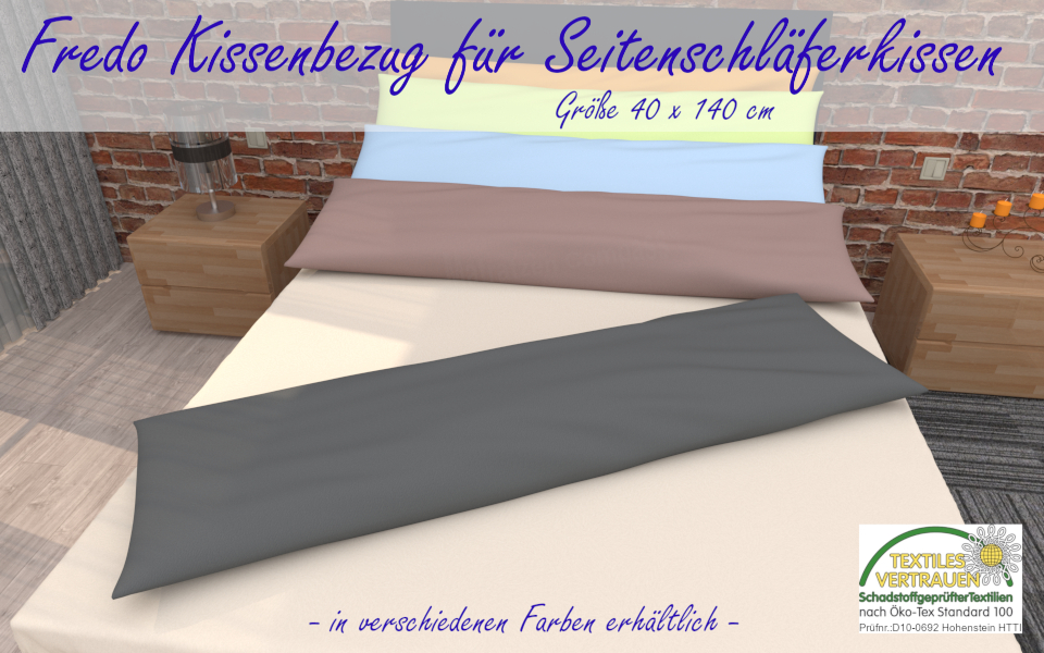 Kissenbezug Fredo in 40 x 140 cm - bestens geeignet für Seitenschläferkissen