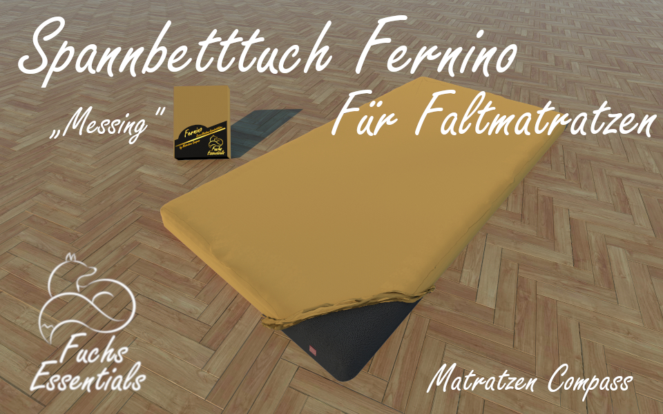 Spannbetttuch 100x190x8 Fernino messing - sehr gut geeignet für faltbare Matratzen