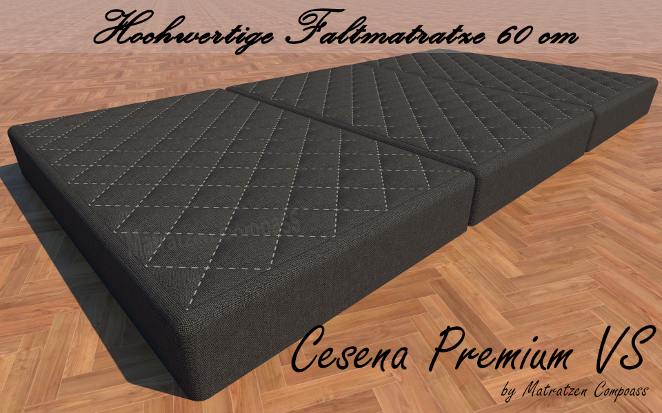 Cesena Premium VS 60 x 200 x 14 cm Luxus - Faltmatratze Farbe grau