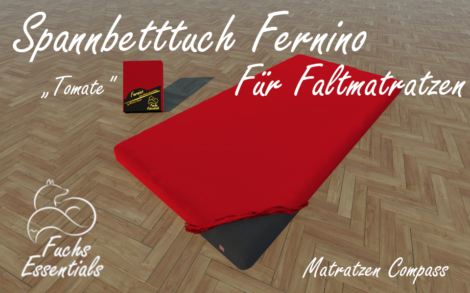 Spannbetttuch 100x180x8 Fernino tomate - extra für Koffermatratzen