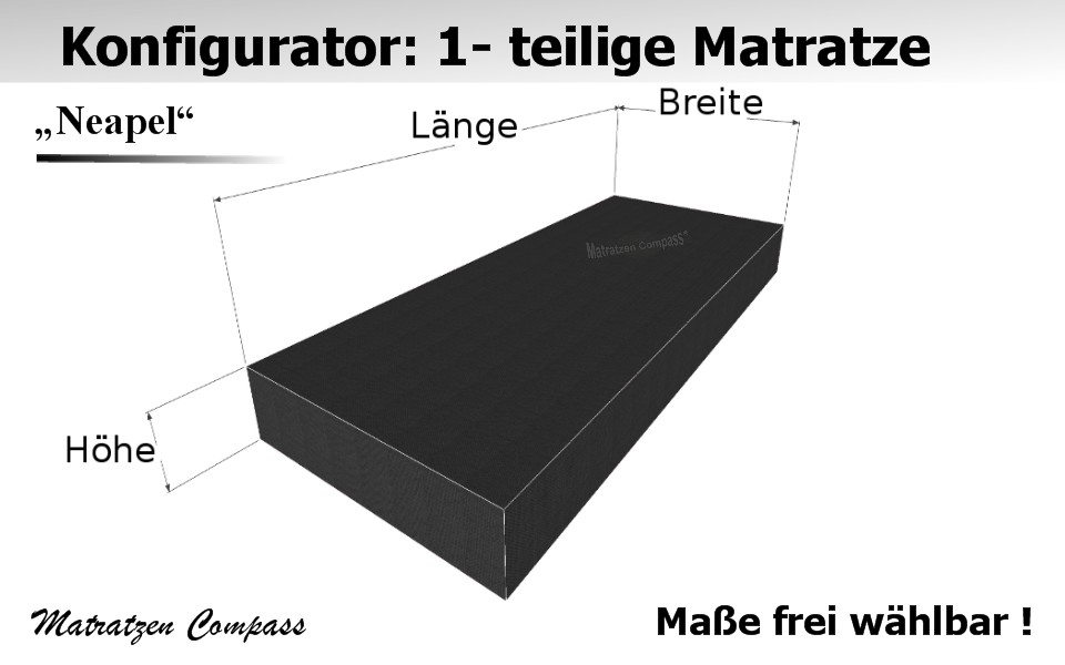 Komfortschaum - Matratze nach Maß einteilig - Neapel 1