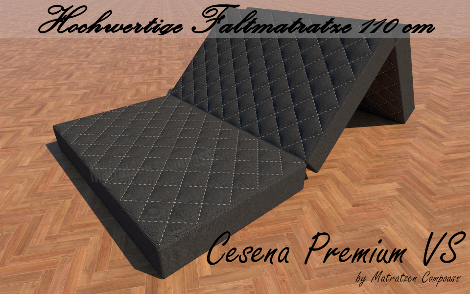 Cesena Premium VS 110 x 200 x 14 cm Faltmatratze mit Memoryschaumauflage grau