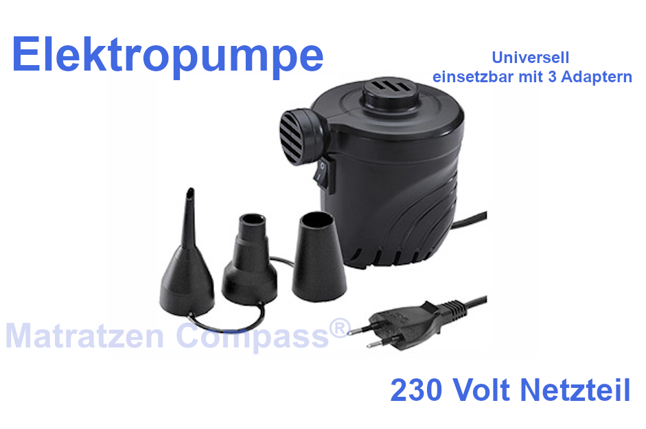 Elektropumpe mit Netzteil für 230 V Hausanschluss