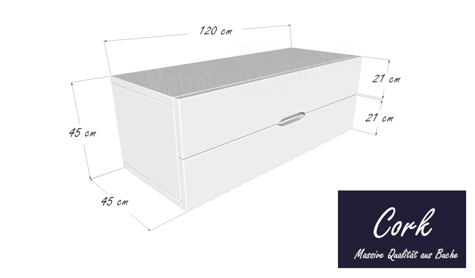 Kommode Cork Buche 120x45x45 - natürlich nachhaltig