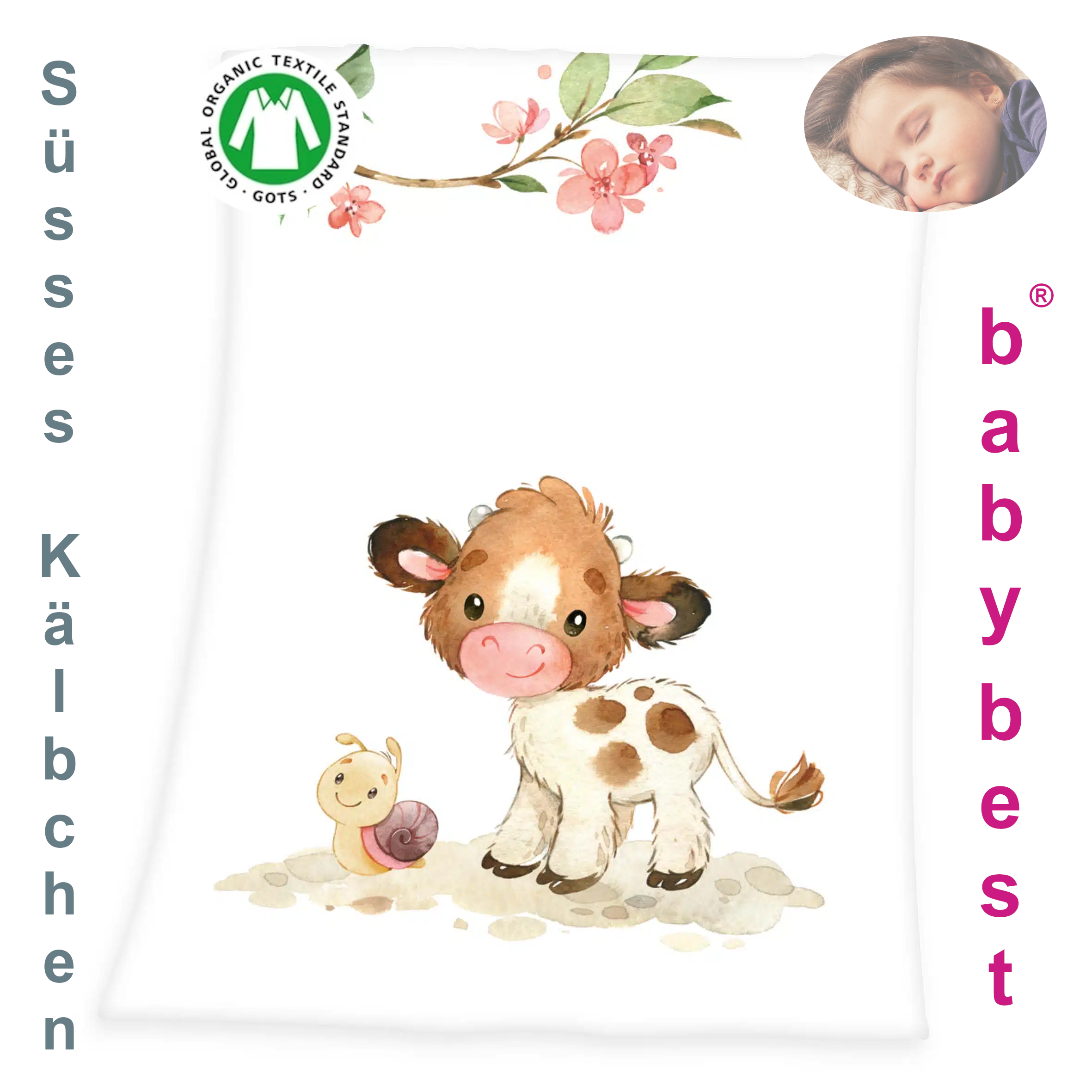 Baby Soft Peach Decke Süßes Kälbchen 75 x 100 cm