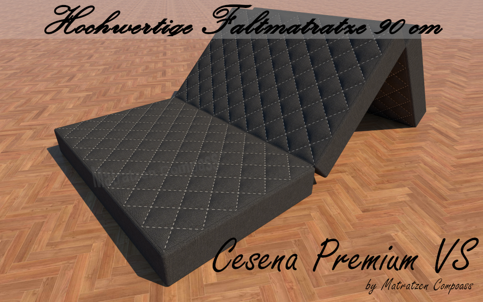 Cesena Premium VS 90 x 200 x 14 cm Viscoschaum Faltmatratze 3 - teilig Farbe grau