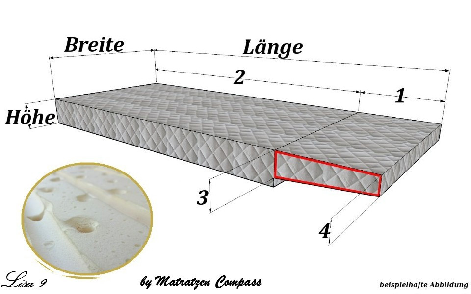 Original Schrankbettmatratze Lisa 9 mit Latexkern