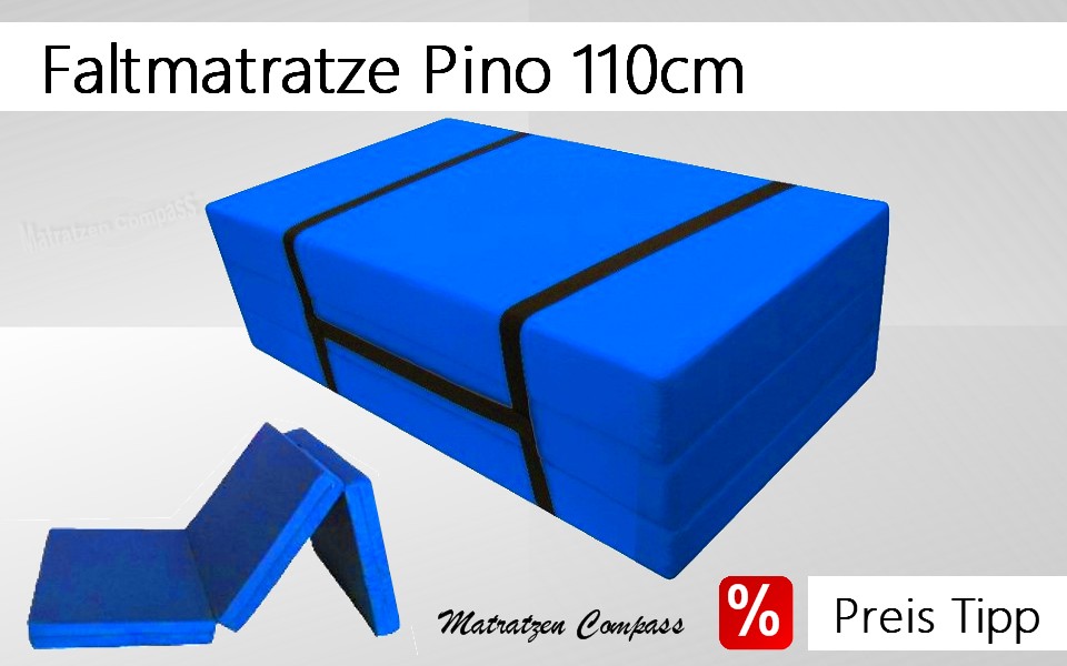 Klappmatratze mit Tragegurt 110x200x10 hellblau Pino