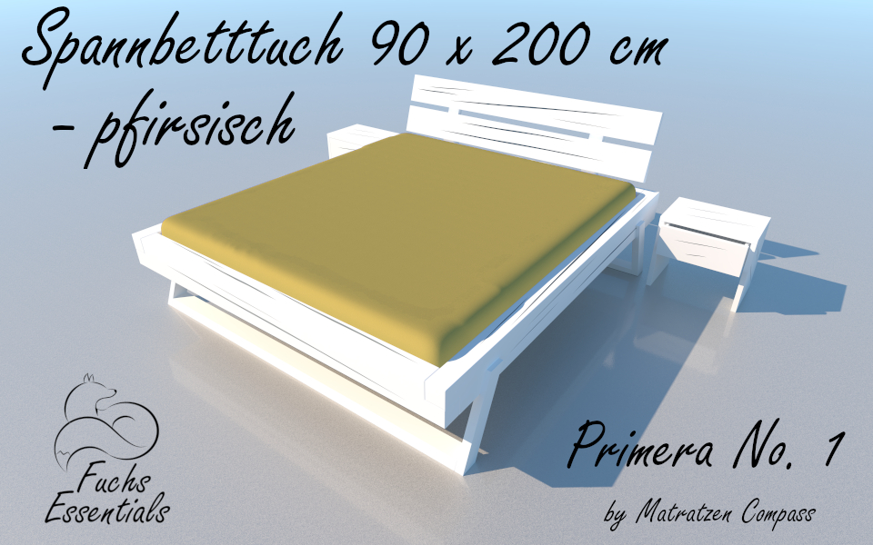 Spannbetttuch 100 x 200 Primera No.1 in pfirsich - für Matratzen bis 22 cm Höhe