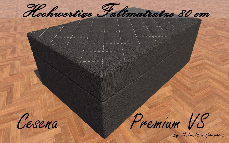 Cesena Premium VS 80 x 190 x 14 cm Viscoschaum Faltmatratze 3 - teilig grau