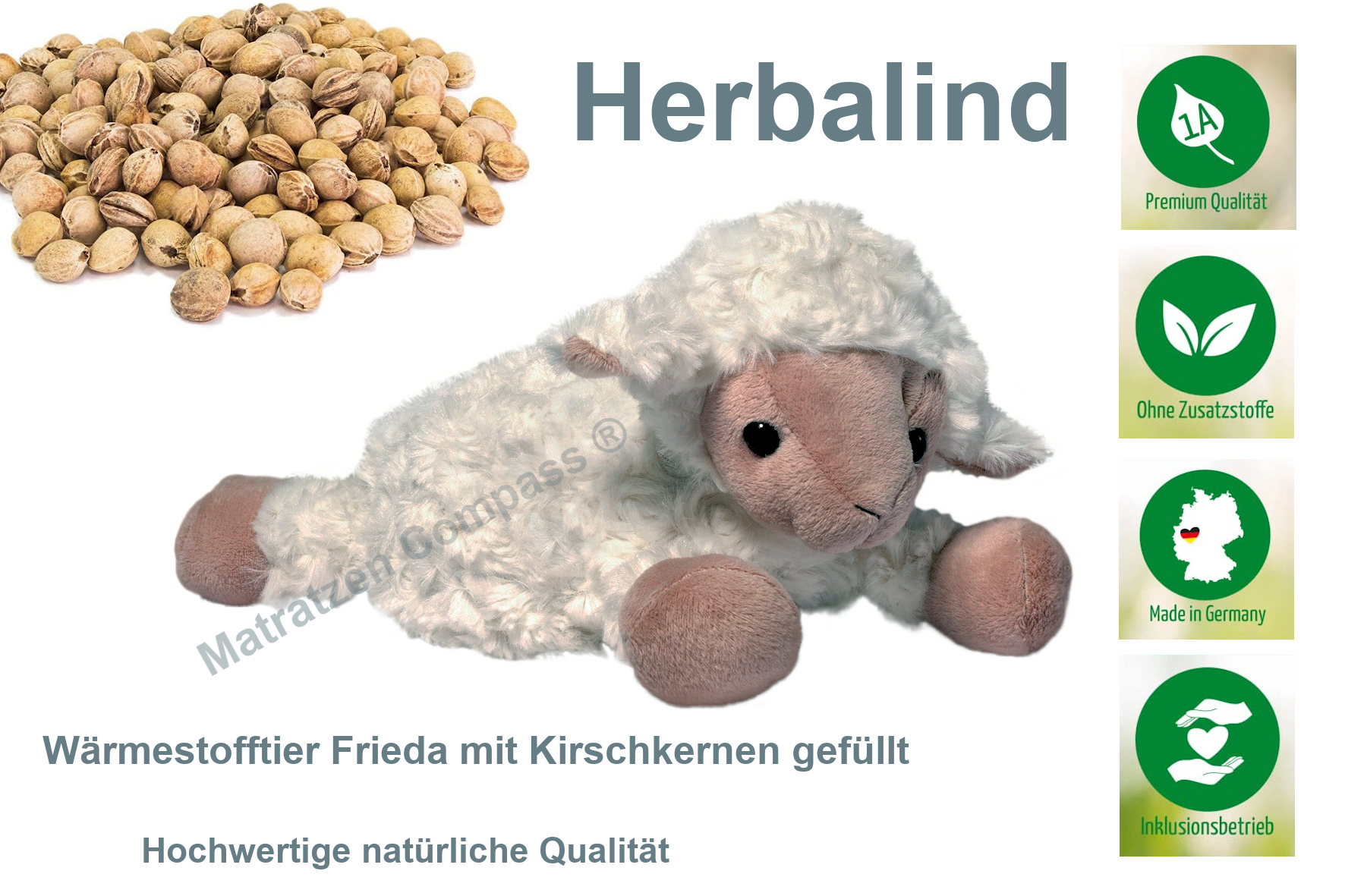 Herbalind Kirschkernkissen Wärmestofftier Schäfchen Frieda