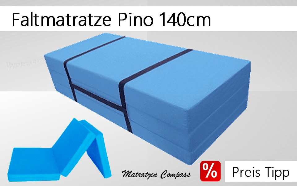 Faltmatratze mit Tragegurt 140x190x10 hellblau Pino