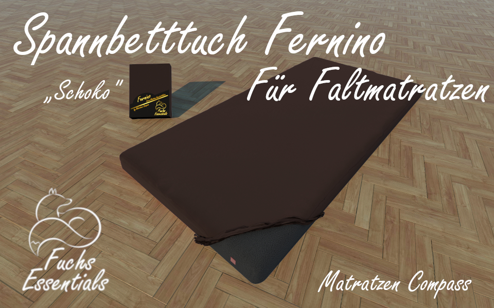 Spannbetttuch 70x190x11 Fernino schoko - speziell entwickelt für faltbare Matratzen