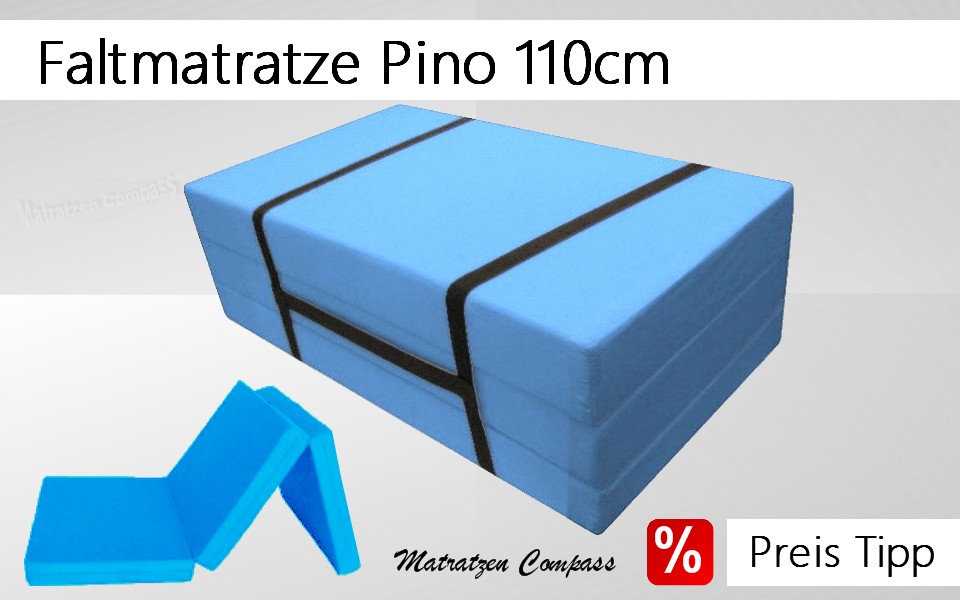 Klappmatratze mit Tragegurt 110x200x10 hellblau Pino