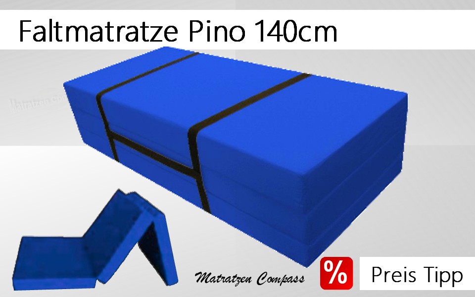 Faltmatratze mit Tragegurt 140x190x10 hellblau Pino