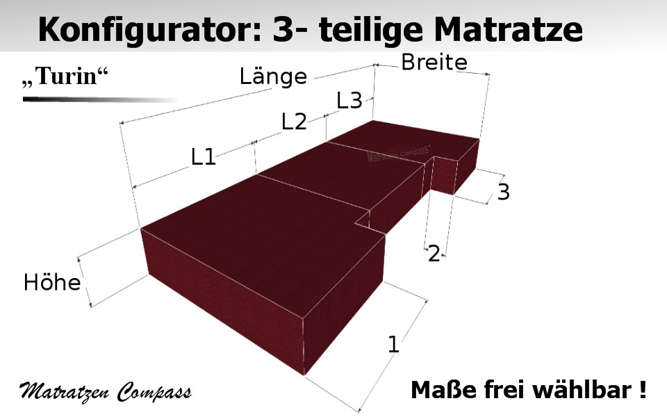 Klappmatratze aus Kaltschaum 3 - teilig nach Maß - Turin 8