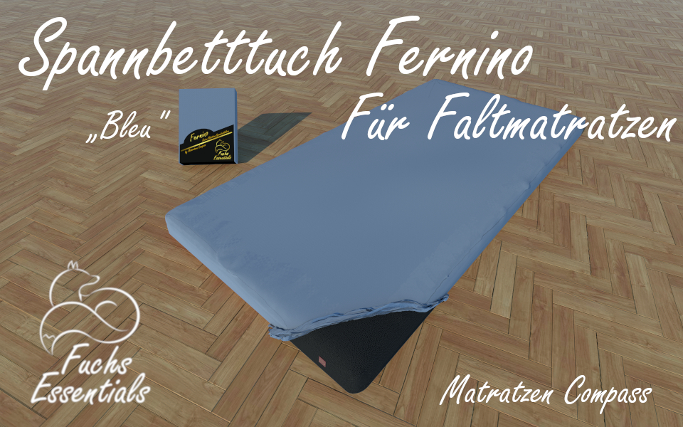 Bettlaken 100x200x14 Fernino bleu - ideal für Klappmatratzen