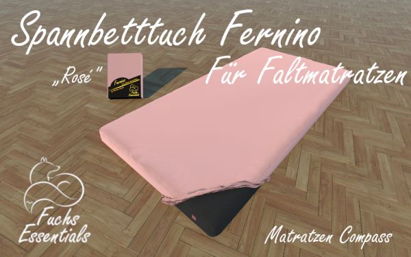 Bettlaken 110x180x14 Fernino rose - besonders geeignet für faltbare Matratzen