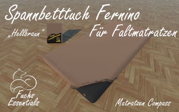 Spannbetttuch 110x180x8 Fernino hellbraun - ideal für klappbare Matratzen