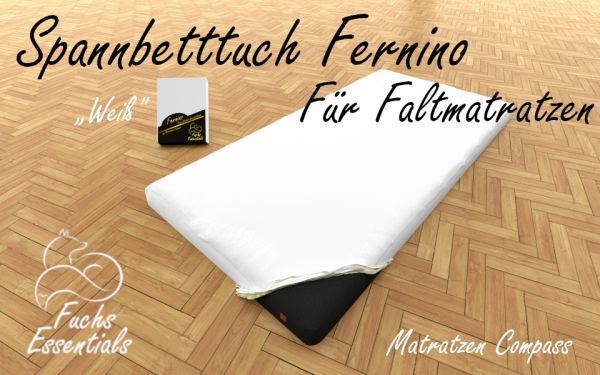 Spannbetttuch 100x200x8 Fernino weiß - besonders geeignet für faltbare Matratzen